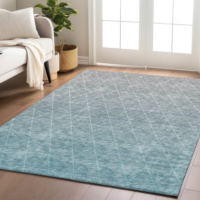 Dalyn Lazio LZ2 Teal Rug shown in a room