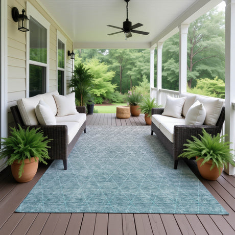 Dalyn Lazio LZ2 Teal Rug outdoor lifestyle image