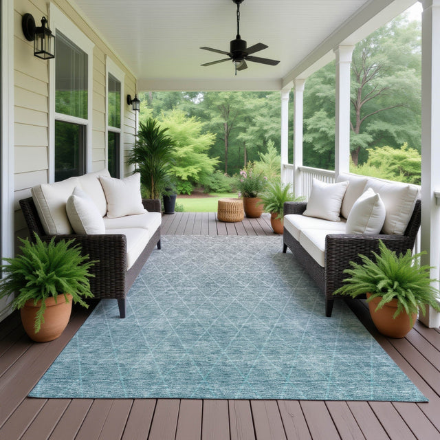 Dalyn Lazio LZ2 Teal Rug outdoor lifestyle image