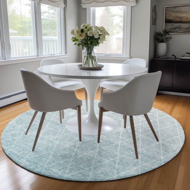 Dalyn Lazio LZ2 Teal Rug shown in a room