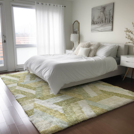 Dalyn Lorenzo LN1 Aloe Rug shown in a room