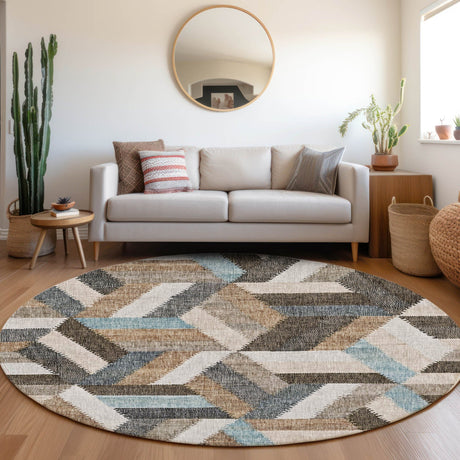 Dalyn Lorenzo LN1 Brown Rug shown in a room