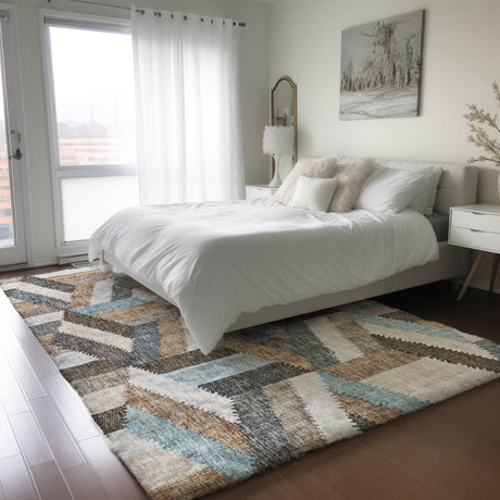 Dalyn Lorenzo LN1 Brown Rug shown in a room