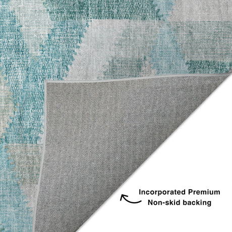 Dalyn Lorenzo LN1 Teal Rug backing detail