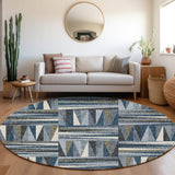 Dalyn Lorenzo LN2 Denim Rug shown in a room
