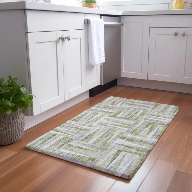 Dalyn Lorenzo LN2 Green Rug shown in a room