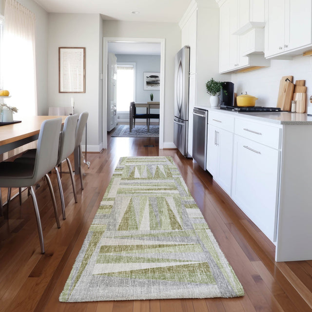 Dalyn Lorenzo LN2 Green Rug shown in a room
