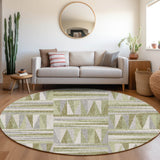 Dalyn Lorenzo LN2 Green Rug shown in a room