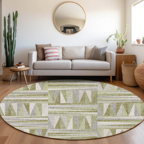 Dalyn Lorenzo LN2 Green Rug shown in a room