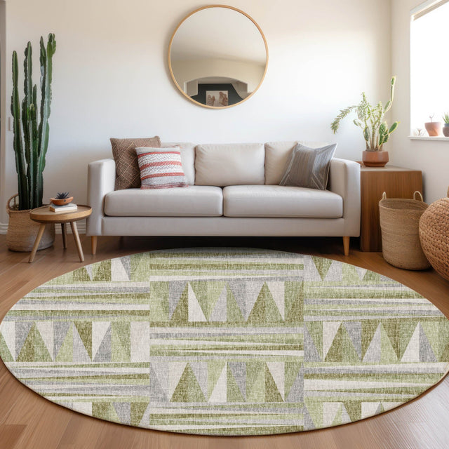 Dalyn Lorenzo LN2 Green Rug shown in a room