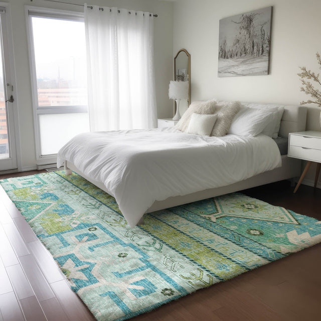 Dalyn Lorenzo LN3 Mint Rug shown in a room