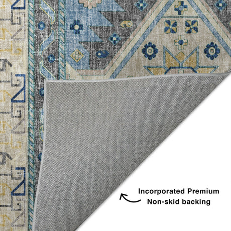 Dalyn Lorenzo LN3 Navy Rug backing detail