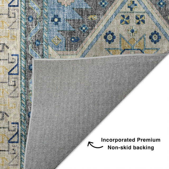 Dalyn Lorenzo LN3 Navy Rug backing detail