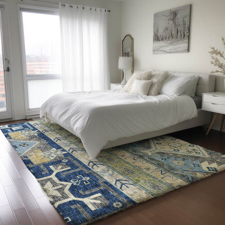 Dalyn Lorenzo LN3 Navy Rug shown in a room