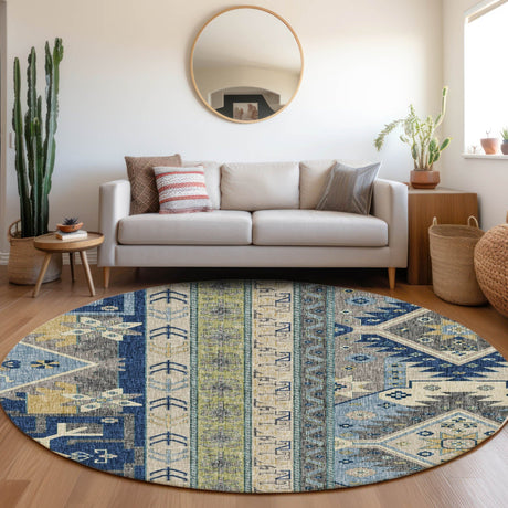 Dalyn Lorenzo LN3 Navy Rug shown in a room
