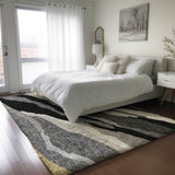 Dalyn Lorenzo LN4 Black Rug shown in a room