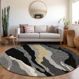 Dalyn Lorenzo LN4 Black Rug shown in a room