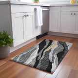 Dalyn Lorenzo LN4 Black Rug shown in a room