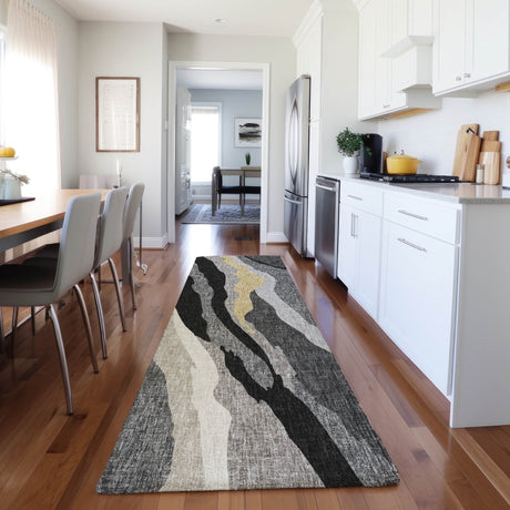 Dalyn Lorenzo LN4 Black Rug shown in a room