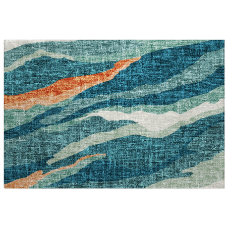 Dalyn Lorenzo LN4 Teal Rug rectangular rug