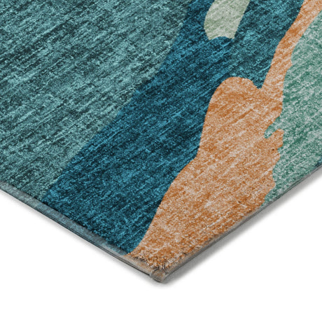 Dalyn Lorenzo LN4 Teal Rug corner detail