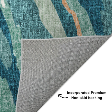 Dalyn Lorenzo LN4 Teal Rug backing detail