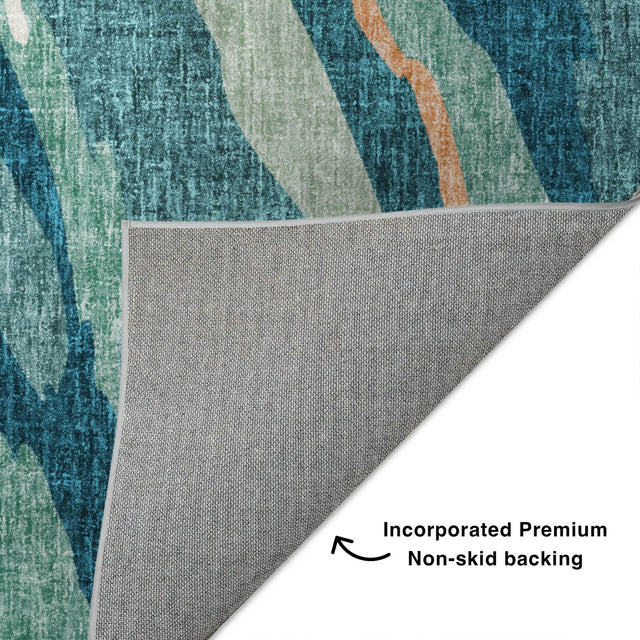 Dalyn Lorenzo LN4 Teal Rug backing detail