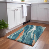 Dalyn Lorenzo LN4 Teal Rug shown in a room