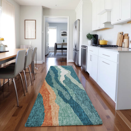 Dalyn Lorenzo LN4 Teal Rug shown in a room
