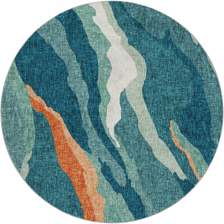 Dalyn Lorenzo LN4 Teal Rug round rug