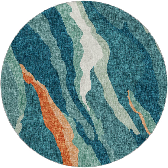 Dalyn Lorenzo LN4 Teal Rug round rug