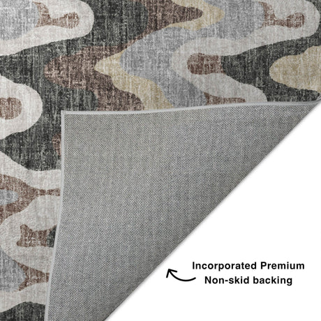 Dalyn Lorenzo LN6 Charcoal Rug backing detail
