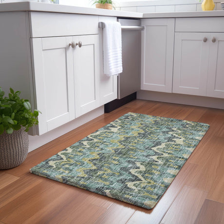 Dalyn Lorenzo LN6 Teal Rug shown in a room