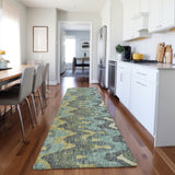 Dalyn Lorenzo LN6 Teal Rug shown in a room