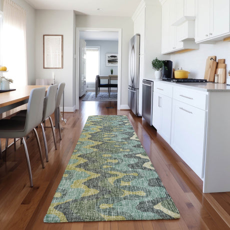 Dalyn Lorenzo LN6 Teal Rug shown in a room