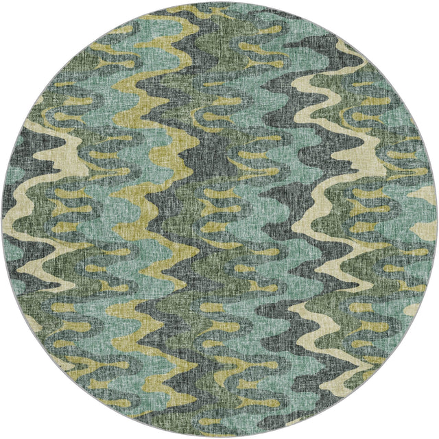 Dalyn Lorenzo LN6 Teal Rug round rug
