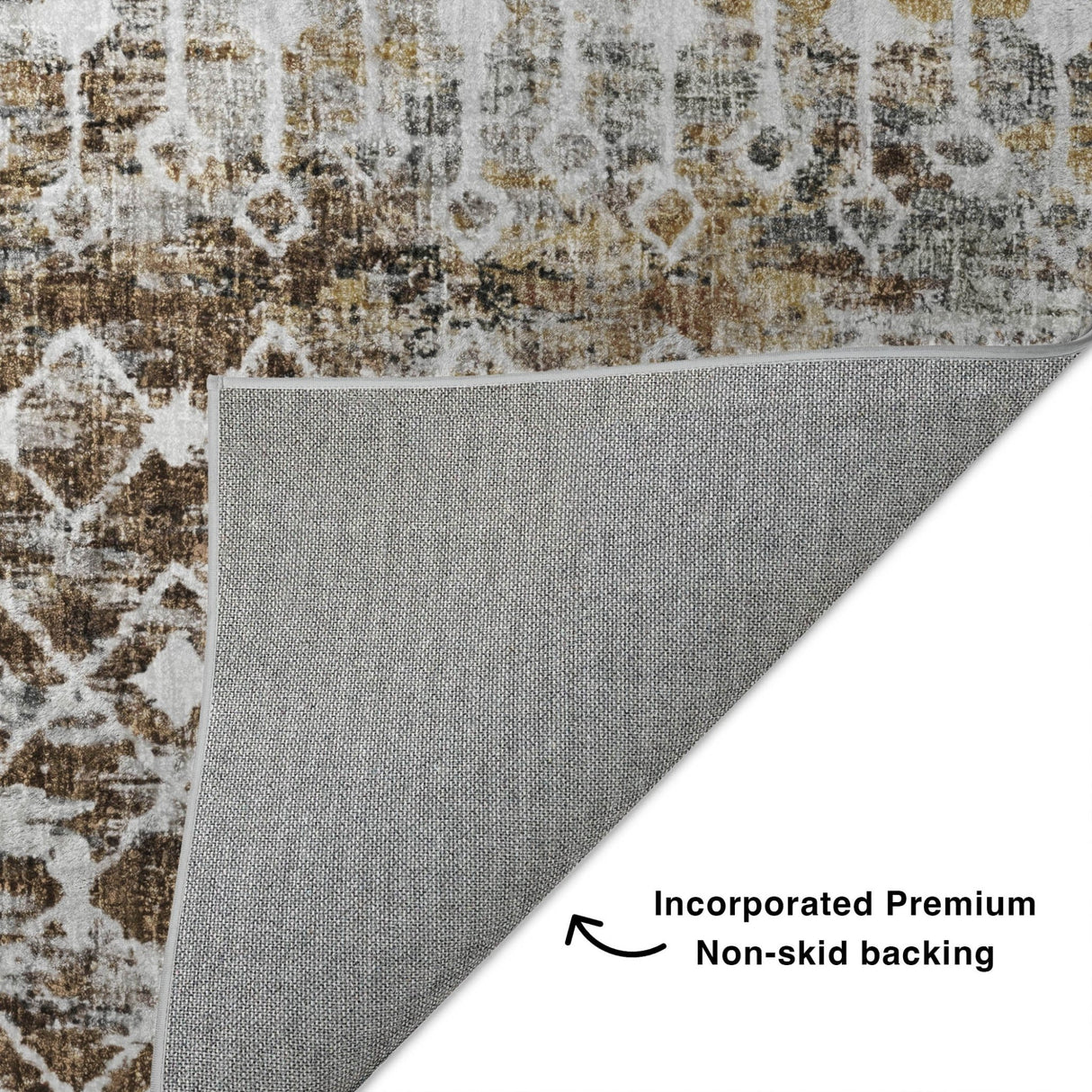 Dalyn Lorenzo LN7 Brown Rug backing detail