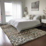 Dalyn Lorenzo LN7 Brown Rug shown in a room
