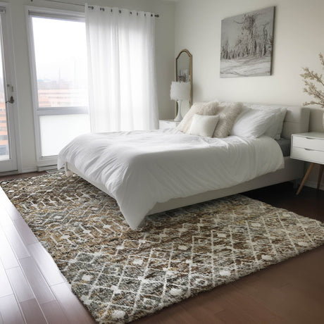 Dalyn Lorenzo LN7 Brown Rug shown in a room