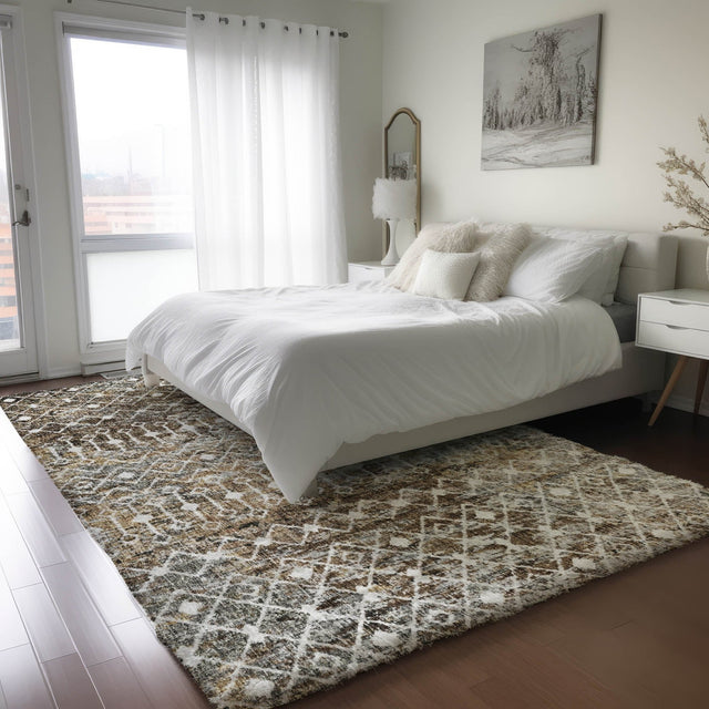 Dalyn Lorenzo LN7 Brown Rug shown in a room