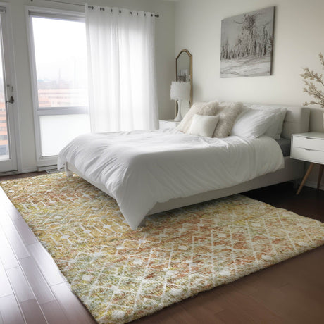 Dalyn Lorenzo LN7 Peach Rug shown in a room