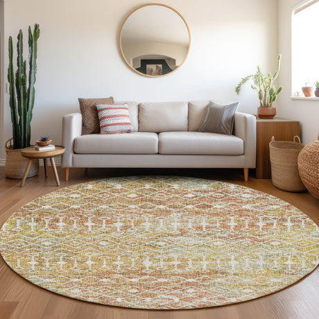 Dalyn Lorenzo LN7 Peach Rug shown in a room