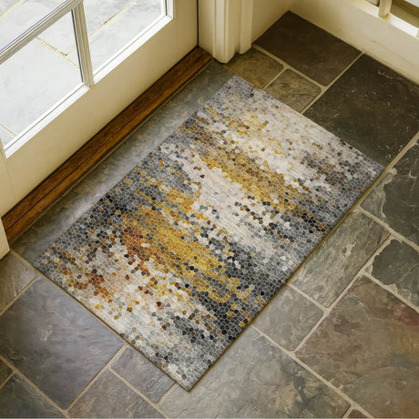 Dalyn Lumara LM1 Graphite Rug shown in a room