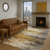 Dalyn Lumara LM1 Graphite Rug shown in a room
