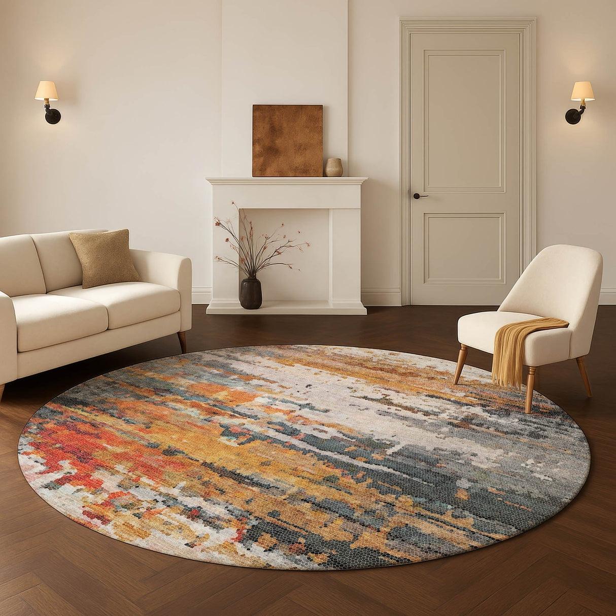 Dalyn Lumara LM1 Volcano Rug shown in a room