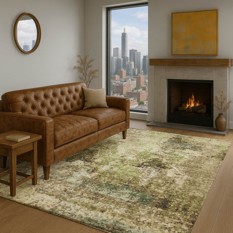 Dalyn Lumara LM2 Aloe Rug shown in a room
