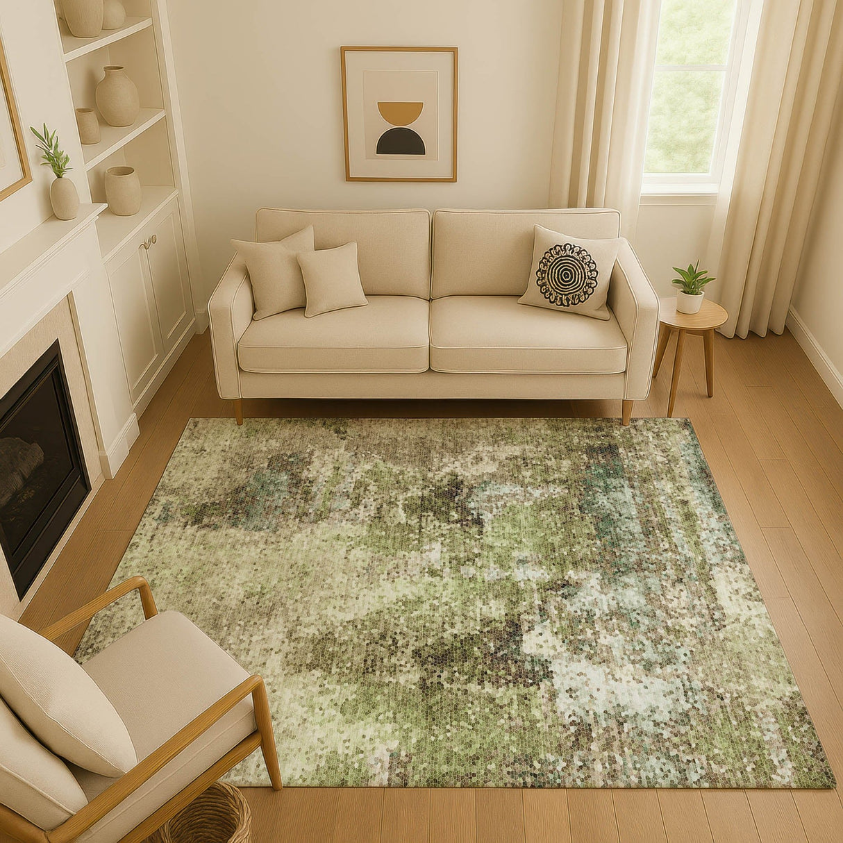 Dalyn Lumara LM2 Aloe Rug shown in a room