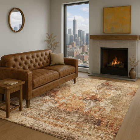Dalyn Lumara LM2 Copper Rug shown in a room