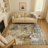Dalyn Lumara LM2 Khaki Rug shown in a room