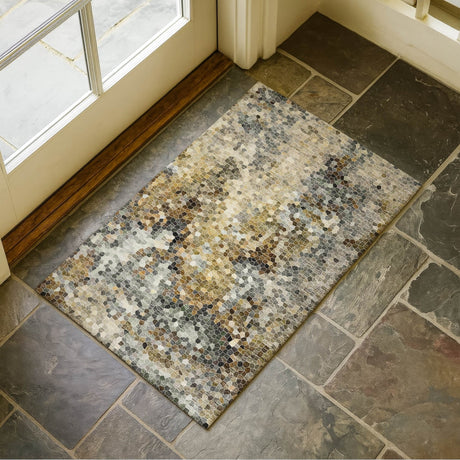 Dalyn Lumara LM2 Khaki Rug shown in a room